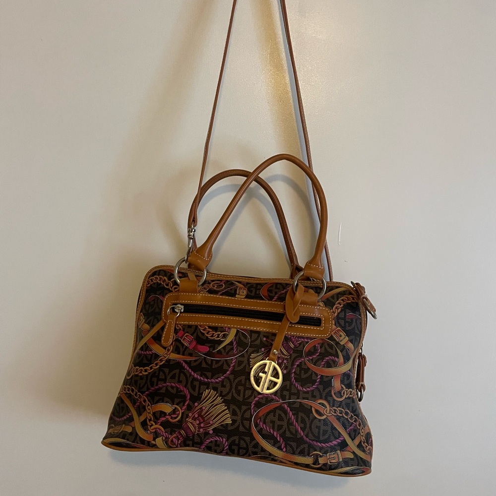 Brown Patterned Handbag
